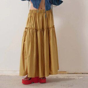 Eliza Faulkner Rain Skirt in yellow gingham, Large